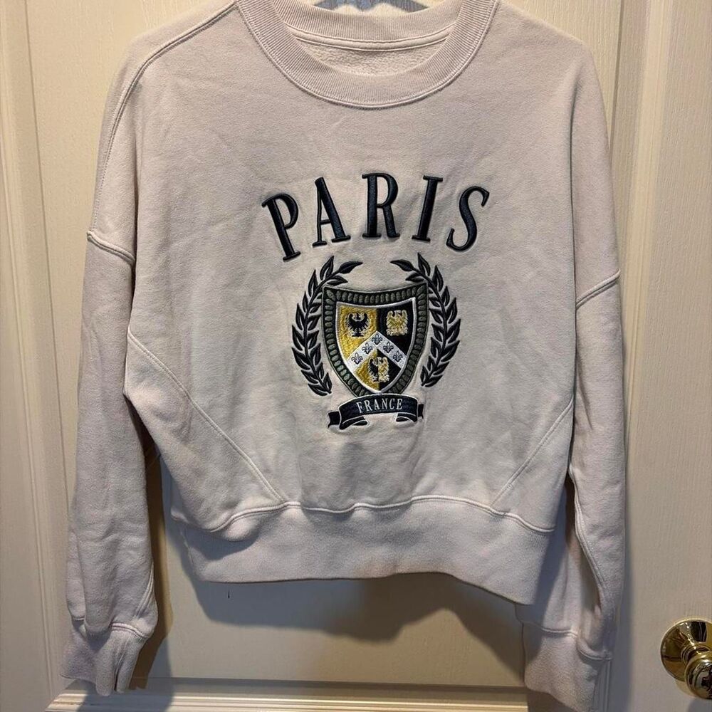 Abercrombie-fitch Women's White and Cream Sweatshirt